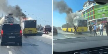 İETT Otobüsü Yangınla Korkuttu, Yolcular Kurtuldu!