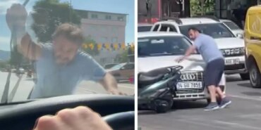 Motosiklet ve Otomobilde Kavga: Saldırı Anları Kaydedildi!