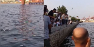 Protestoda Denize Atılan Şişeler Sosyal Medyada!