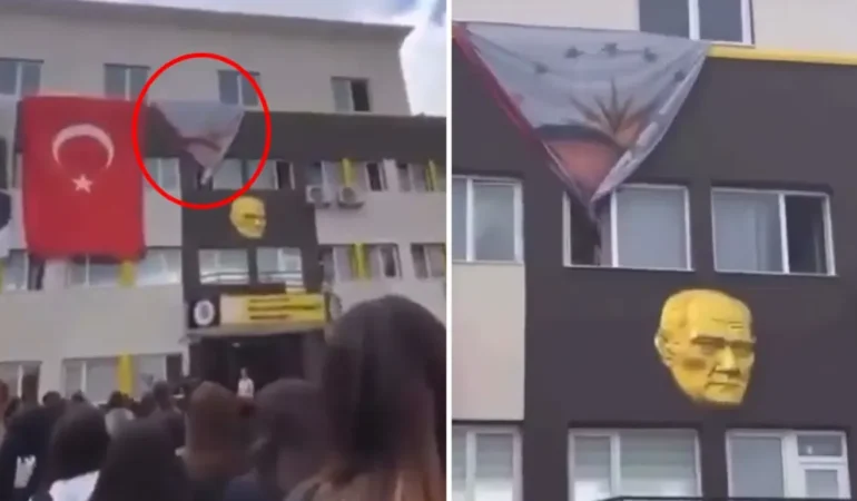 Öğrenciden Erdoğan Posterine Protesto Tepkisi! Öğrenciden Erdoğan Posterine Protesto Tepkisi!