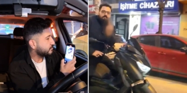 Taksici ile Motosikletli Arasındaki Tartışma Kamerada!