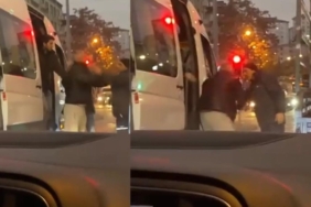 Trafikteki Kavga Kamerada: Servis Şoförü Yumrukladı!
