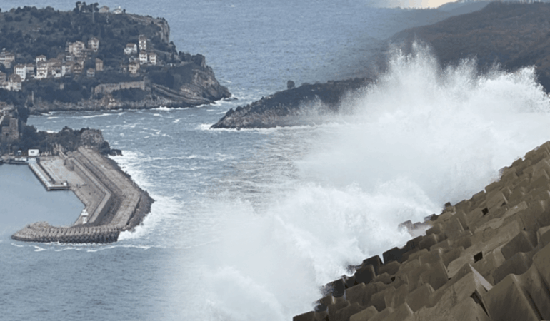 Amasra’da Kuvvetli Rüzgar Dalgaları Yükseltti!